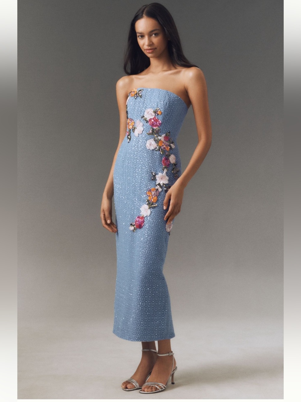 Helsi Silvia Strapless Stretch Sequin Midi Dress - Size M - BNWT